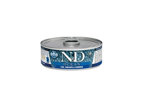 N&D CAT OCEAN Kitten Tuna & Cod & Shrimp & Pumpkin 80g