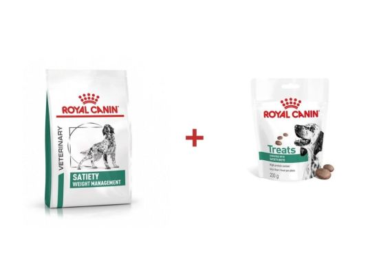 Royal Canin VHN Dog Satiety Weight Management 6 kg + 2 x Royal Canin VHN Dog Satiety Treats 230 g ZDARMA