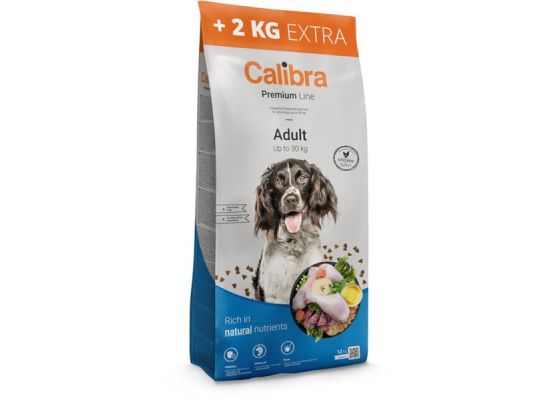 Calibra Dog Premium Line Adult Chicken 12 kg + 2 kg